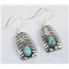 Image 1 : Vintage Navajo Sterling Turquoise Drop Earrings
