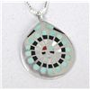 Image 3 : Vintage Zuni Sterling Turquoise Inlay Pendant