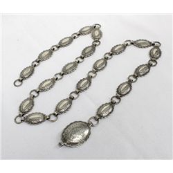 1950's Navajo Nickel Silver Concho Belt by Sanford