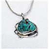 Image 1 : Navajo Liquid Silver Turquoise Necklace--S Ramone