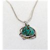 Image 2 : Navajo Liquid Silver Turquoise Necklace--S Ramone