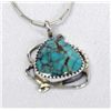 Image 3 : Navajo Liquid Silver Turquoise Necklace--S Ramone