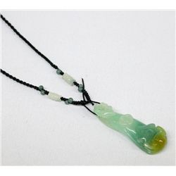 Hand Carved Jade Seahorse Pendant Necklace