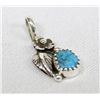 Image 1 : Navajo Sterling Kingman Turquoise Pendant--Chavez