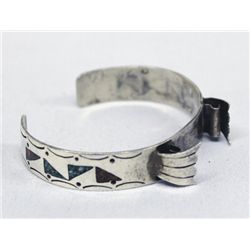 Navajo Turquoise Coral Chip Inlay Watch Bracelet