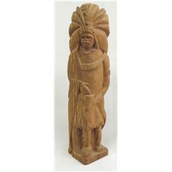 1954 Mandan Indian Wood Carving by Little Wolf