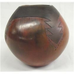 Navajo Incised Pottery Jar by Lorenzo Spencer