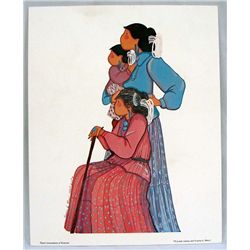 Native American Print-Three Generations of Weavers