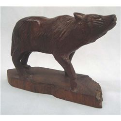 Wooden Wolf Carving