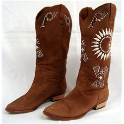 El Vaquero Suede Leather Embroidered Cowgirl Boots