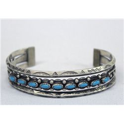 Navajo Sterling Turquoise Cuff Bracelet