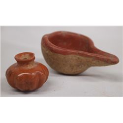 Precolumbian Colima Miniature Bowl & Ladle