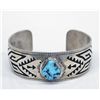Image 1 : Navajo Sterling Turquoise Bracelet--Kee Brown