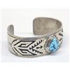 Image 2 : Navajo Sterling Turquoise Bracelet--Kee Brown