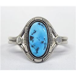 Navajo Sterling Turquoise Bracelet--D. Vandever
