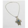 Image 1 : Navajo Sterling Turquoise Cross--Carson Begay