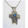 Image 2 : Navajo Sterling Turquoise Cross--Carson Begay