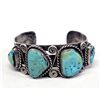 Image 1 : Navajo Sterling Turquoise Cuff Bracelet--C Romero