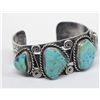 Image 2 : Navajo Sterling Turquoise Cuff Bracelet--C Romero