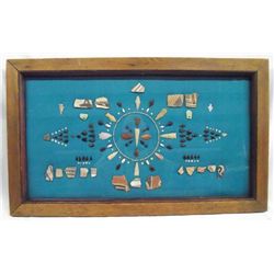 Prehistoric Framed Arrowhead Sherd Bead Display