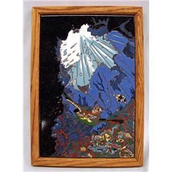 New Mexican Hand Painted Corazon Tile--P. Riera