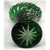 Image 2 : Czechoslavakian Green Cut Glass Crystal Vase