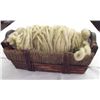 Image 1 : New Mexico Hand Spun Wool Ream in Wicker Basket