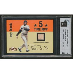 2003 Fleer Barry Bonds 5 Time MVP #1 Game-Used Bat Autograph #208/613 