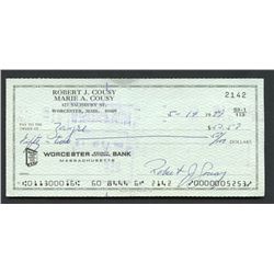 Bob Cousy Signed Personal Bank Check (PA LOA)
