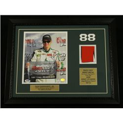 Dale Earnhardt Jr. Signed 16x20 Custom Framed Display with Race-Used Sheet Metal (PSA COA)