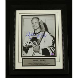 Bobby Hull Signed Blackhawks 13x16 Custom Framed Display (SOP COA)