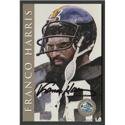 Franco Harris Signed 4x6 HOF Postcard (PA LOA)