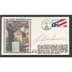 Rickey Henderson Signed Athletics FDC (GA)