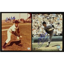Lot of (2) Signed Baseball 8x10 Photos with Gaylord Perry & Bob Feller (GA COA)