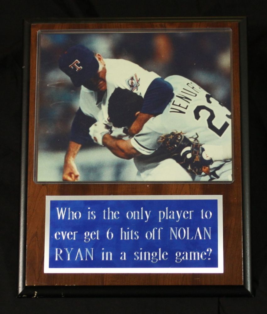 Nolan Ryan Rangers 12x15 Photo Plaque with Robin Ventura