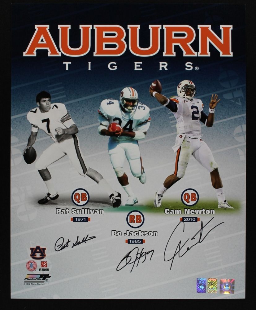 Auburn Legends 16x20 Photo Signed by (3) with Pat Sullivan, Bo Jackson