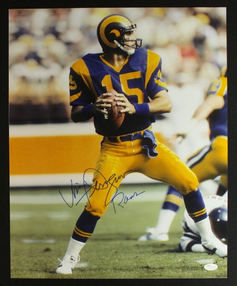 Vince Ferragamo Signed Rams 16x20 Photo (JSA COA)