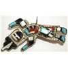 Image 1 : Zuni Multi-Stone Inlay Rainbow Dancer Sterling Silver Pendant & Pin - Oliver Cellicion