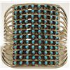 Image 1 : Zuni Turquoise Dots 12-Row Sterling Silver Cuff Bracelet - Susie Livingston