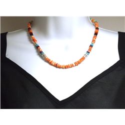 Navajo Spiny Oyster & Multi-Stone Necklace - Tommy Singer