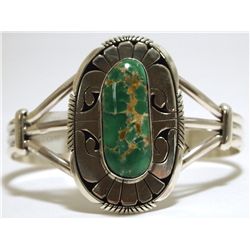 Navajo Broken Arrow Turuqoise Sterling Silver Cuff Bracelet - Eugene Belone