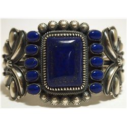 Navajo Lapis Lazuli Sterling Silver Cuff Bracelet - Kirk Smith