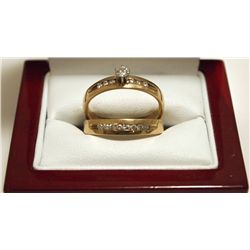 Dead Pawn Non-Native Diamond 10k Gold Women's Engagement/Wedding Ring Set - WIC