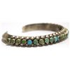 Image 2 : Old Pawn Navajo Multi-Turquoise Sterling Silver Cuff Bracelet - Raymond Bitsue