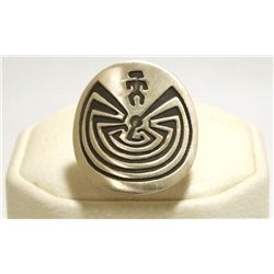 Navajo Sterling Silver Man on Maze Women's Ring - Stanley Gene