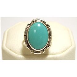 Navajo Turquoise Sterling Silver Women's Ring - P. Skeets