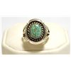 Image 1 : Navajo Spider Web Kingman Turquoise Sterling Silver Women's Ring - Eugene Belone