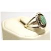 Image 2 : Navajo Spider Web Kingman Turquoise Sterling Silver Women's Ring - Eugene Belone