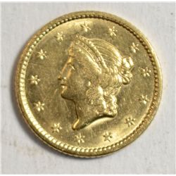 1849 $1 Gold, CH BU 62, scarce open wreath variety, with "L" variety