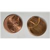 Image 1 : OFF CENTER LINCOLN ONE CENT BU 199? AND BU NO DATE, VERY OFF - CENTER. 2 COINS